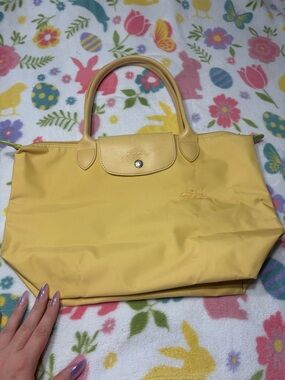 LONGCHAMP Le Pliage Tote Yellow Tote Bag Nylon Medium Size